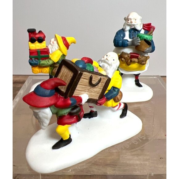 Dept 56 North Pole Heritage Village Toymaker Elves Handpainted PorcelainSet Of 3 - Picture 1 of 4